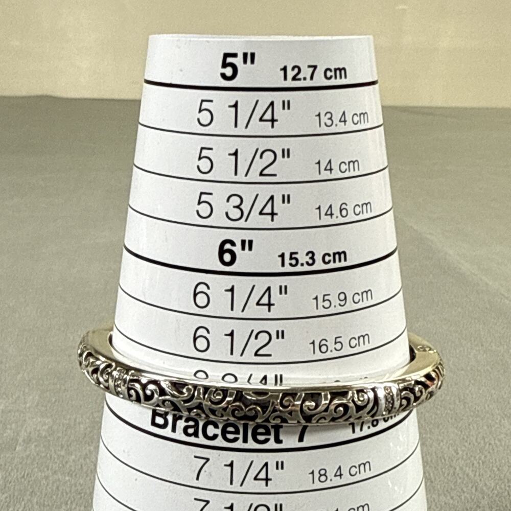 Brighton Silver Slim Bangle Hinged Bracelet Lot of 5 Rhinestones Benefits Chrty - Picture 14 of 16
